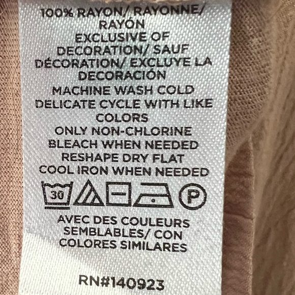 LOFT Cutout Yoke Flutter Sleeve Mixed Media Top - Picture 5 of 6